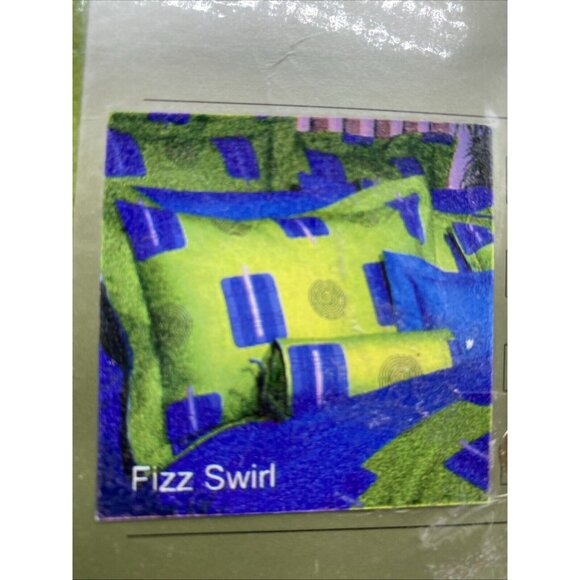 Revelle Fizz Swirl Euro Pillowsham  26” X 26” Cotton Green Blue Pillow Sham - Picture 8 of 12
